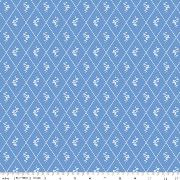 Penelope Quilt Fabric Diamonds C16642 - BLUE by My Mind's Eye for Riley Blake Designs - Jammin Threads