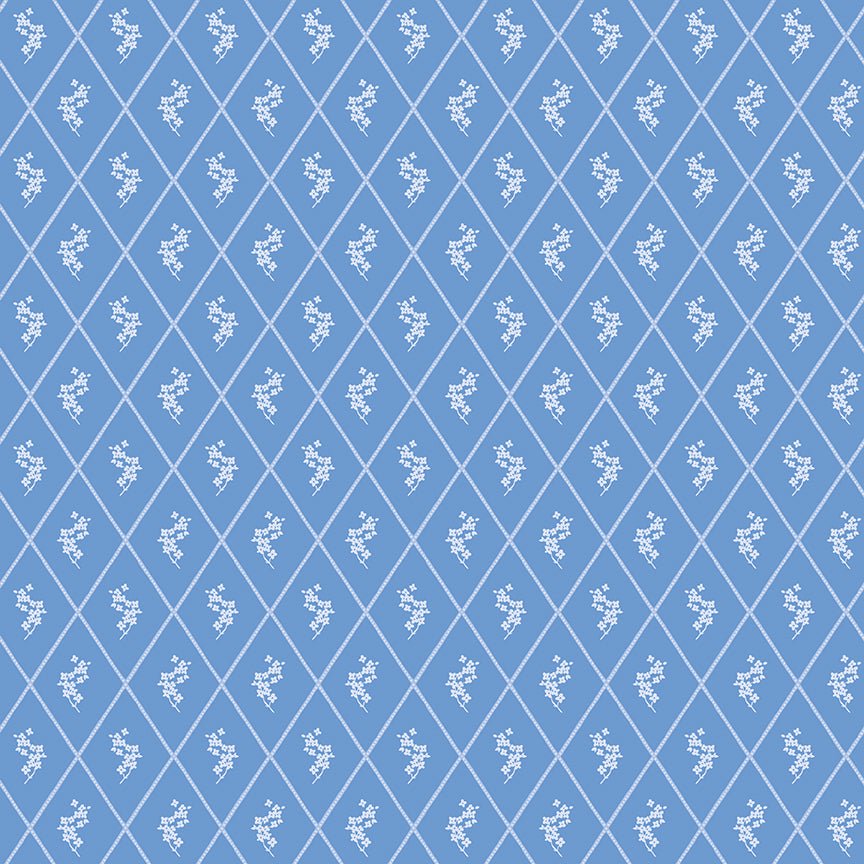Penelope Quilt Fabric Diamonds C16642 - BLUE by My Mind's Eye for Riley Blake Designs - Jammin Threads