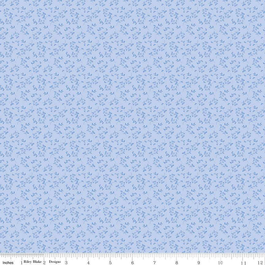 Penelope Quilt Fabric Mini Stems Sky C16646 - SKY by My Mind's Eye for Riley Blake Designs - Jammin Threads