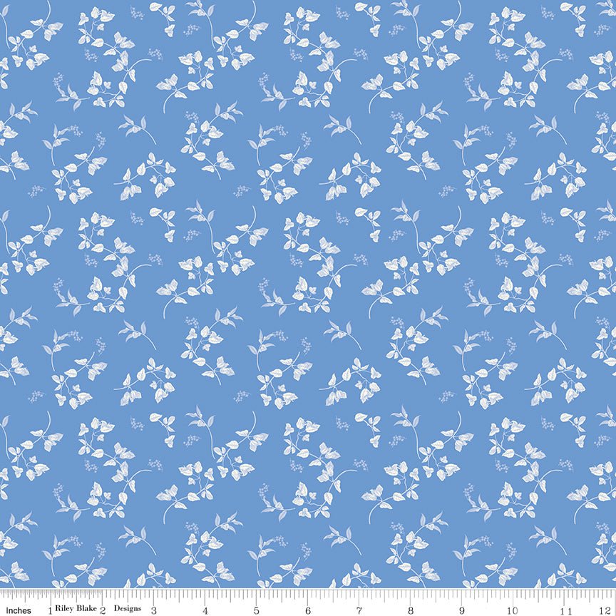 Penelope Quilt Fabric Stems C16641 - BLUE by My Mind's Eye for Riley Blake Designs - Jammin Threads
