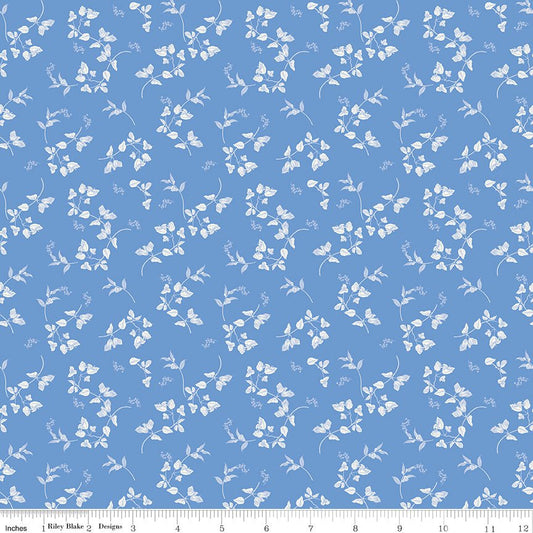 Penelope Quilt Fabric Stems C16641 - BLUE by My Mind's Eye for Riley Blake Designs - Jammin Threads