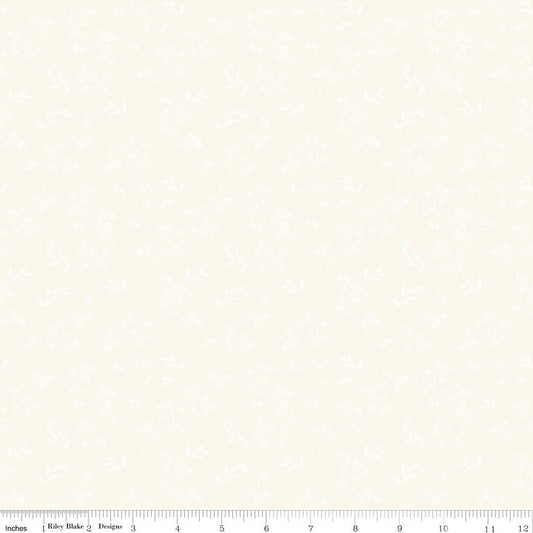 Penelope Quilt Fabric Stems on Cream C16641 - WHITE by My Mind's Eye for Riley Blake Designs - Jammin Threads