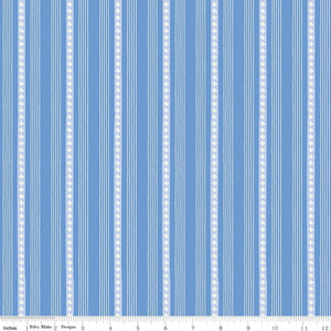 Penelope Quilt Fabric Stripes Blue C16645 - BLUE by My Mind's Eye for Riley Blake Designs - Jammin Threads