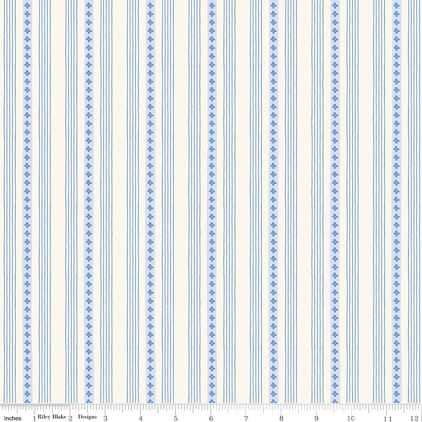 Penelope Quilt Fabric Stripes Cream C16645 - CREAM by My Mind's Eye for Riley Blake Designs - Jammin Threads