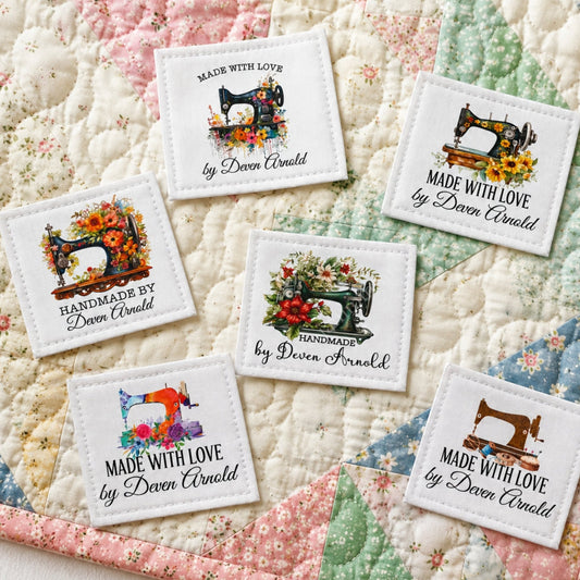 Personalized Assorted Sewing Machine Quilt Labels – Custom Quilter Labels – 6 Unique Labels Per Sheet - Jammin Threads