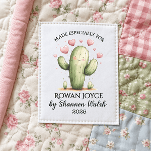 Personalized Cactus Children’s Quilt Label – Made Especially For You - Jammin Threads