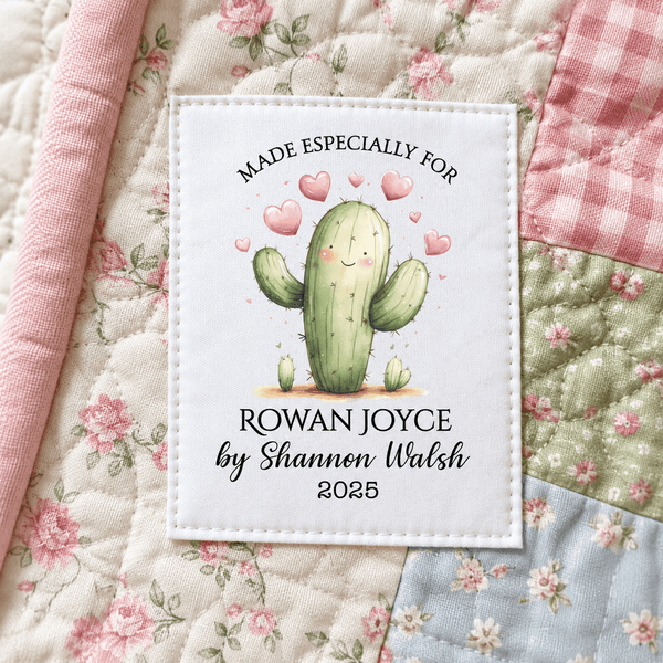 Personalized Cactus Children’s Quilt Label – Made Especially For You - Jammin Threads