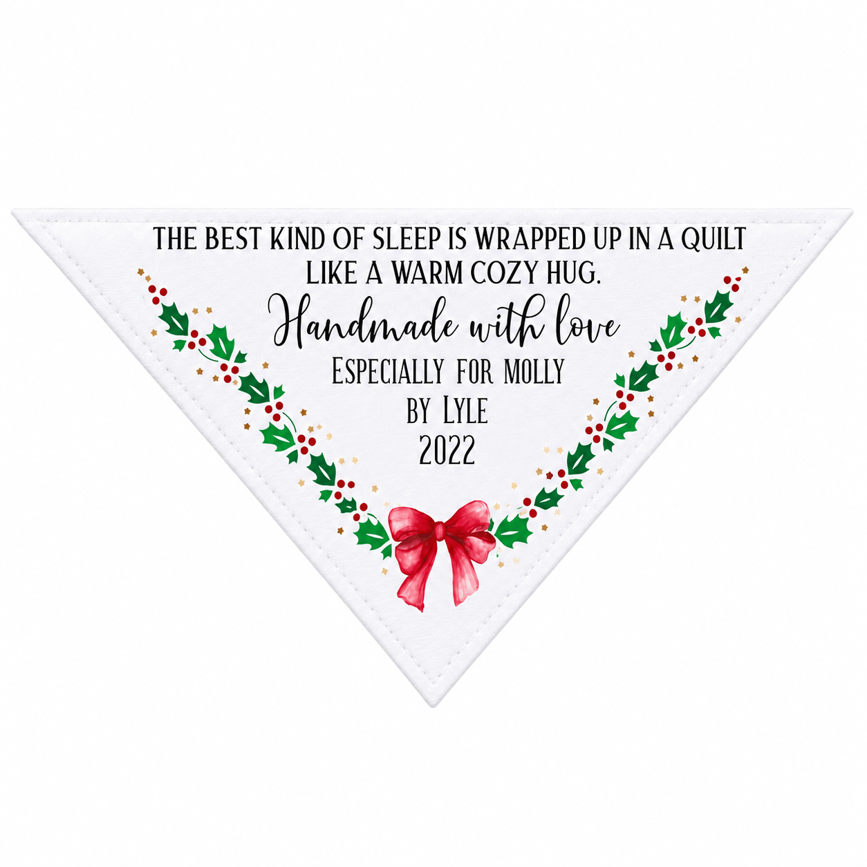 Personalized Christmas Corner Quilt Label | Cozy Hug Holiday Quilt Label with Name & Year | Custom Quilt Label - Jammin Threads