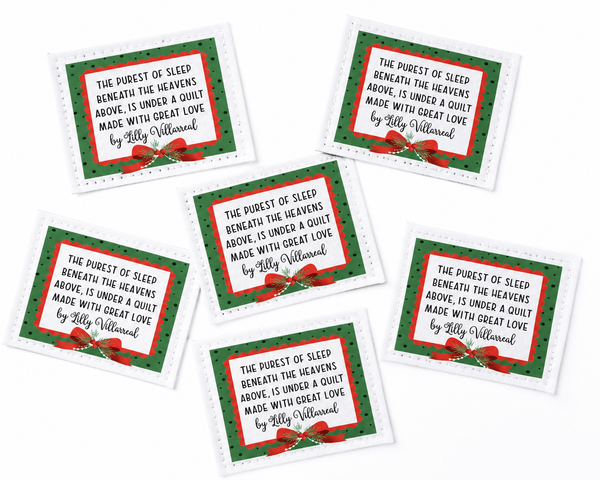 Personalized Christmas Quilt Label – Purest Sleep Beneath Heaven - Jammin Threads