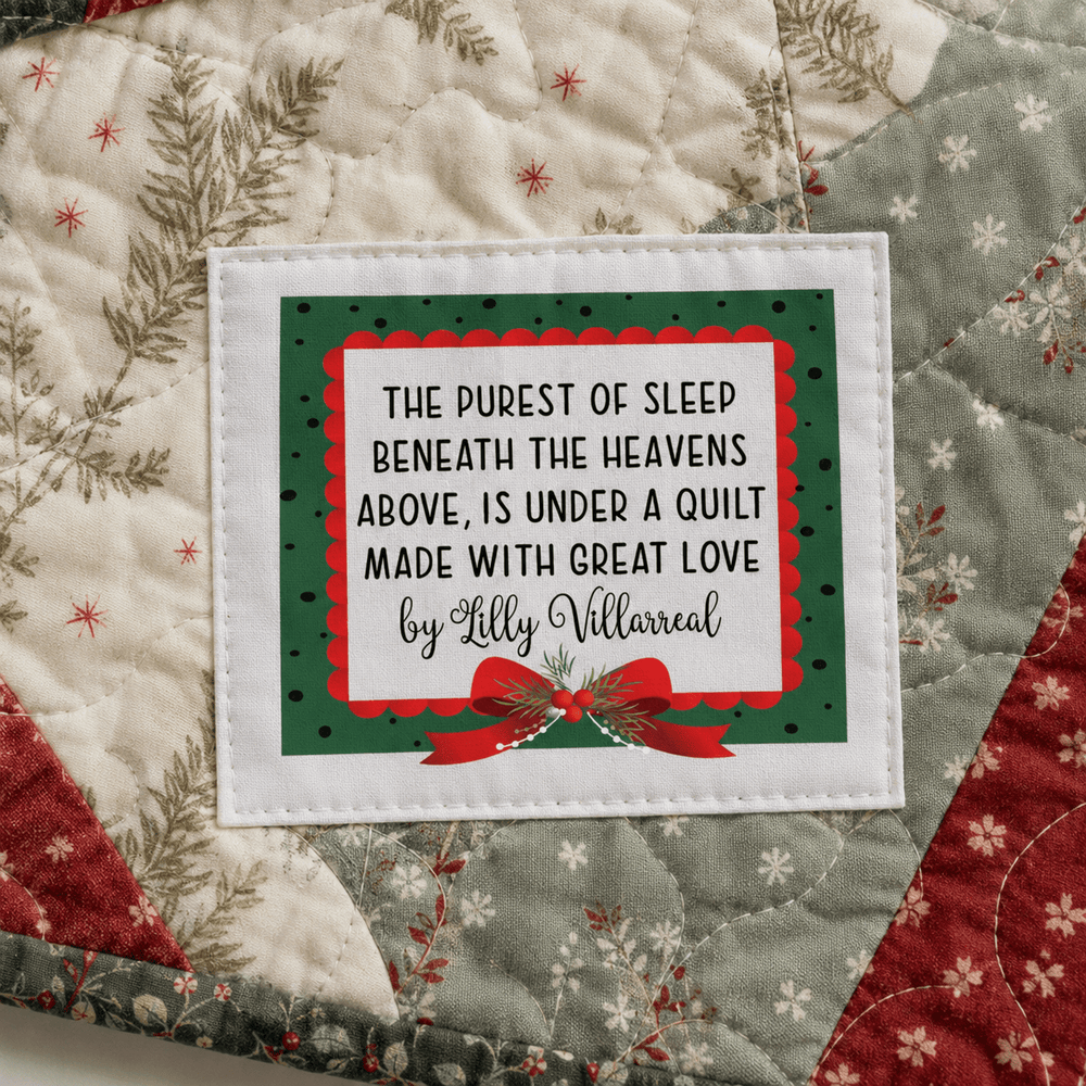 Personalized Christmas Quilt Label – Purest Sleep Beneath Heaven - Jammin Threads