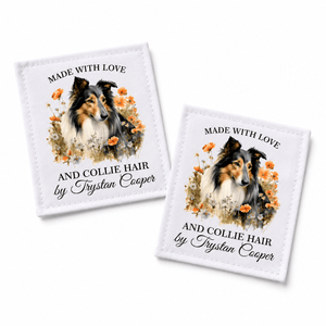 Personalized Collie Quilt Label – Handmade with Love & Collie Hair - Jammin Threads