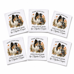 Personalized Collie Quilt Label – Handmade with Love & Collie Hair - Jammin Threads