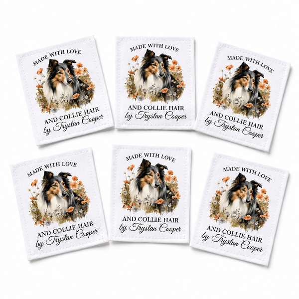 Personalized Collie Quilt Label – Handmade with Love & Collie Hair - Jammin Threads