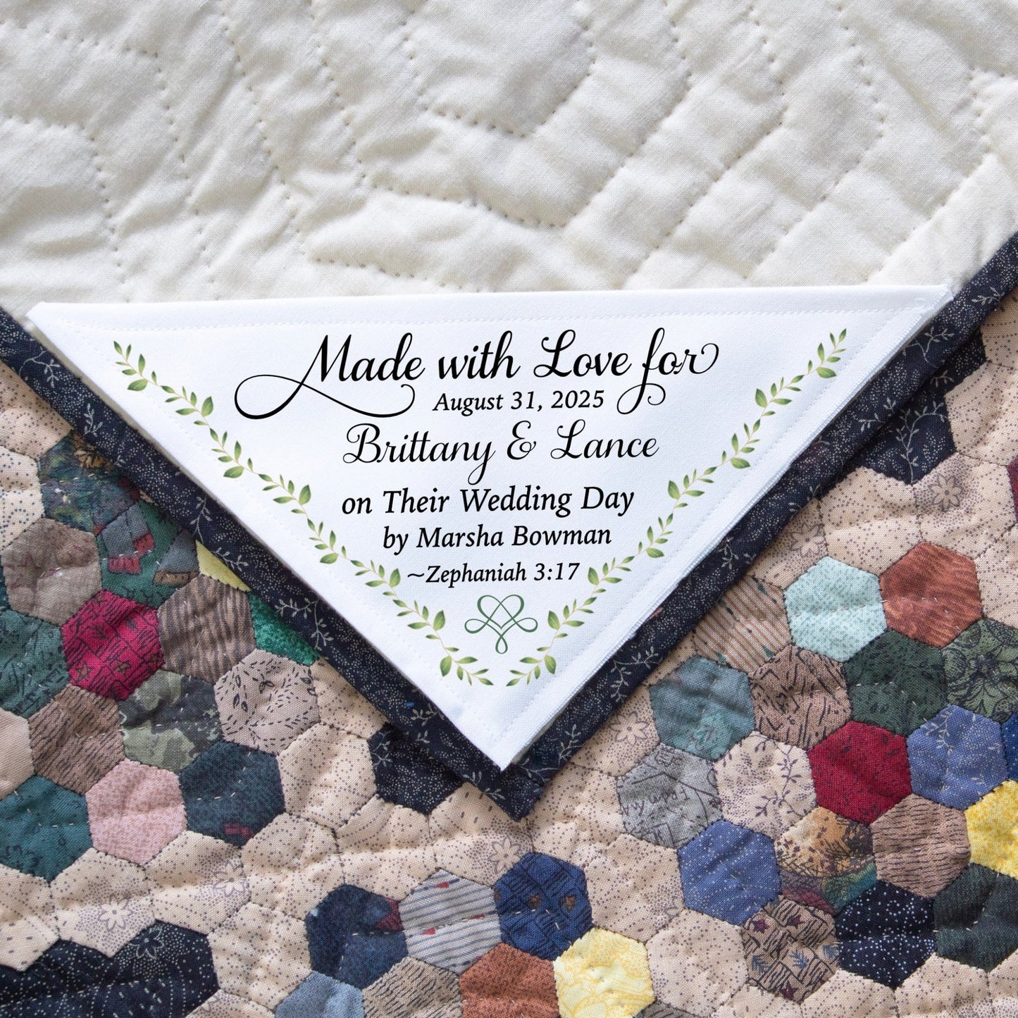 Personalized Corner Quilt Label – Wedding Edition (6.5" x 6.5") - Jammin Threads
