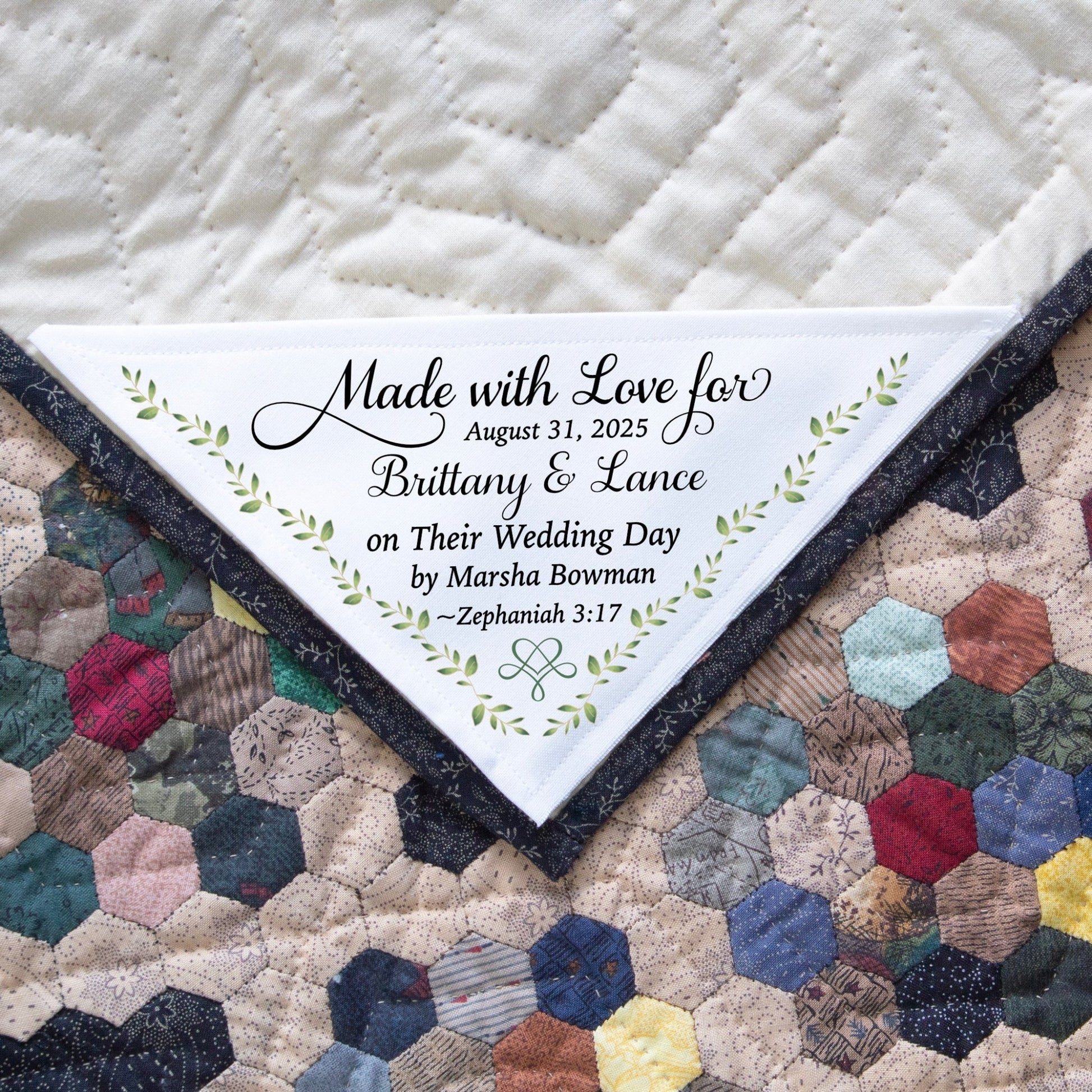 Personalized Corner Quilt Label – Wedding Edition (6.5" x 6.5") - Jammin Threads