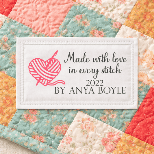 Personalized Crochet & Knit Labels – Made with Love in Every Stitch – Custom Maker Name | Cotton or Polyester - Jammin Threads