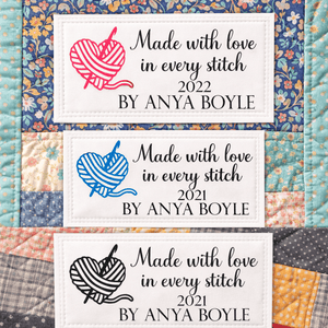 Personalized Crochet & Knit Labels – Made with Love in Every Stitch – Custom Maker Name | Cotton or Polyester - Jammin Threads