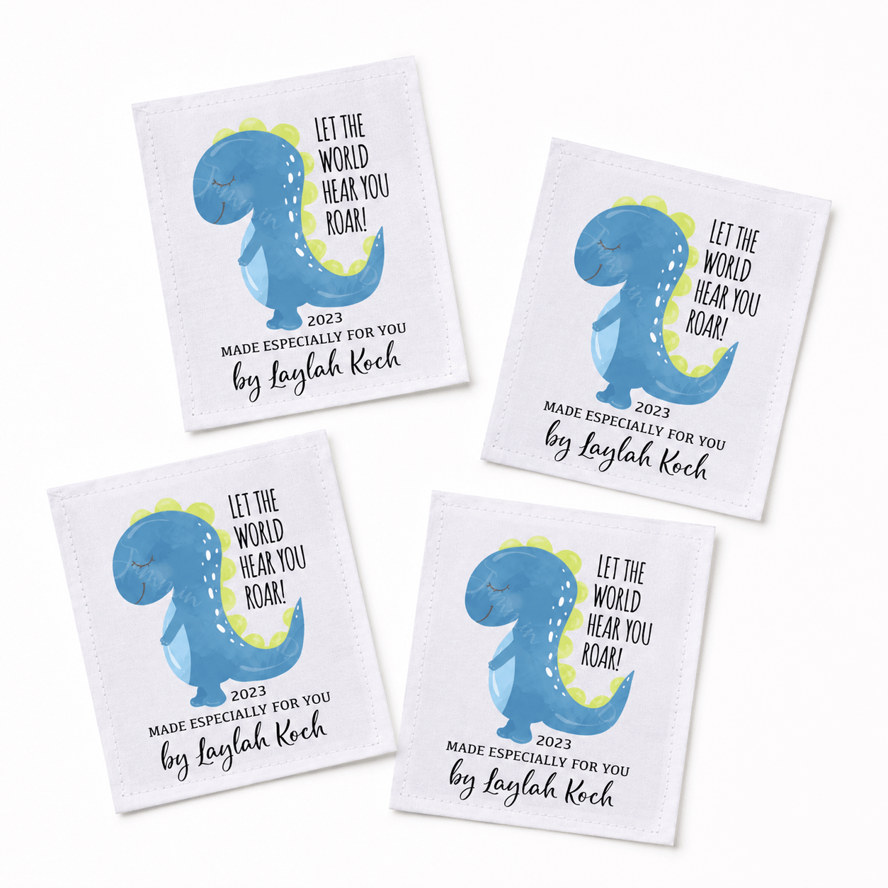 Personalized Dinosaur Quilt Label for Kids – Let the World Hear You Roar - Jammin Threads