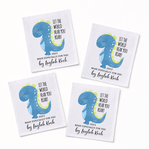 Personalized Dinosaur Quilt Label for Kids – Let the World Hear You Roar - Jammin Threads