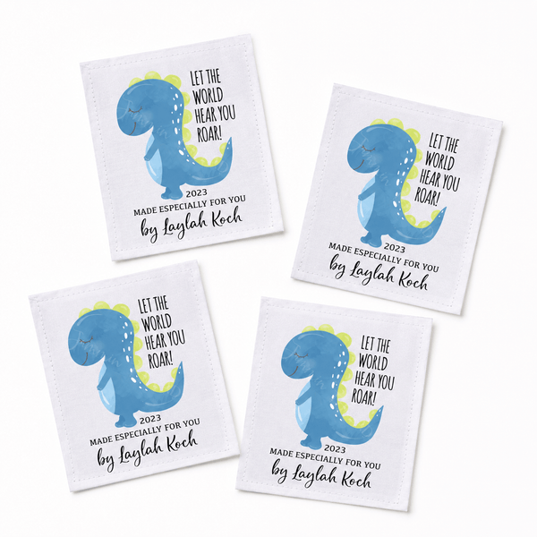 Personalized Dinosaur Quilt Label for Kids – Let the World Hear You Roar - Jammin Threads