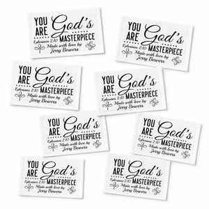 Personalized Ephesians 2:10 Quilt Label – You Are God’s Masterpiece Custom Maker Tag - Jammin Threads