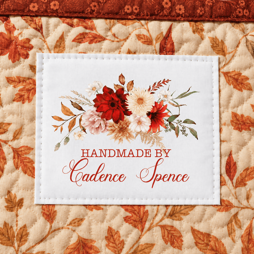 Personalized Fall Floral Quilt Labels - Jammin Threads