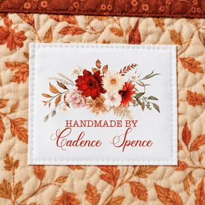 Personalized Fall Floral Quilt Labels - Jammin Threads