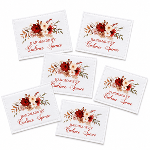 Personalized Fall Floral Quilt Labels - Jammin Threads