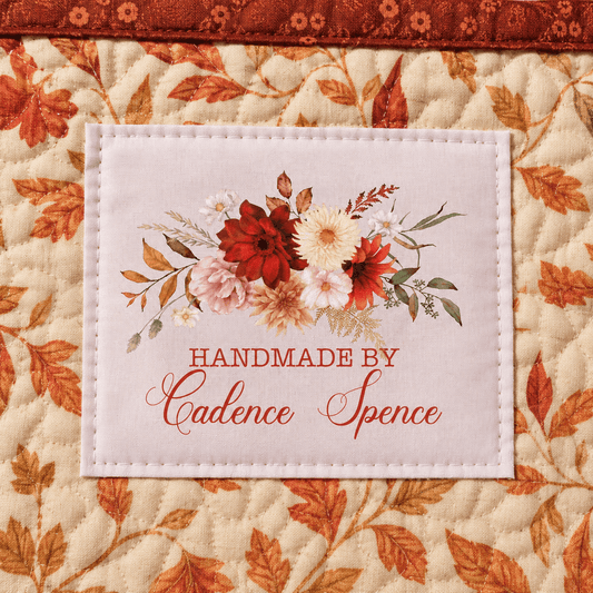 Personalized Fall Floral Quilt Labels - Jammin Threads
