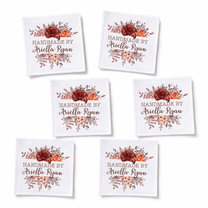 Personalized Floral Quilt Label – Custom Handmade By Maker Name Quilt Tag - Jammin Threads