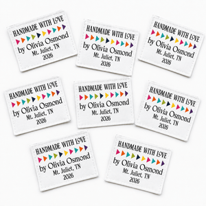 Personalized Flying Geese Quilt Labels – Handmade with Love Maker Label - Jammin Threads