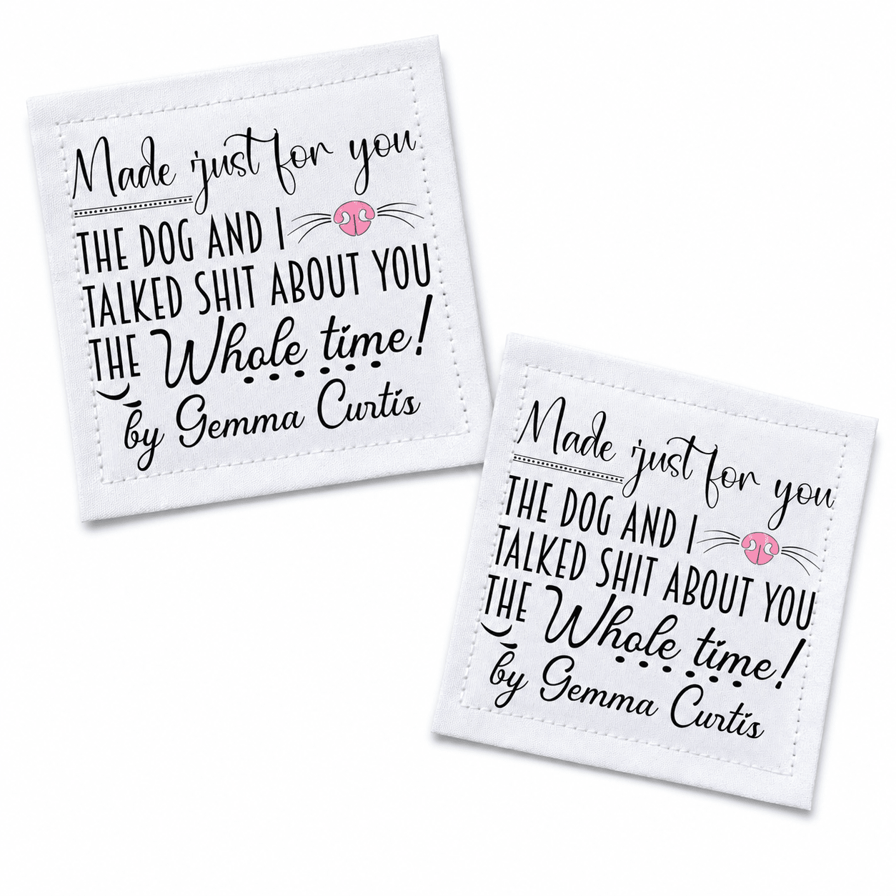 Personalized Funny Dog Quilt Label | The Dog and I Talked About You Custom Quilt Tag - Jammin Threads