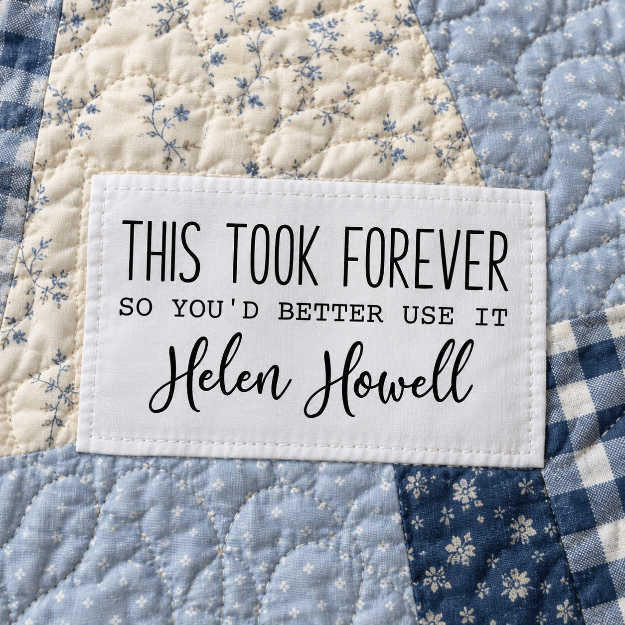 Personalized Funny Quilt Label | This Took Forever Custom Quilt Tag - Jammin Threads