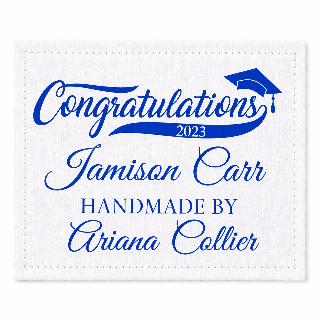 Personalized Graduation Quilt Label | Custom Congratulations Graduate Label - Jammin Threads