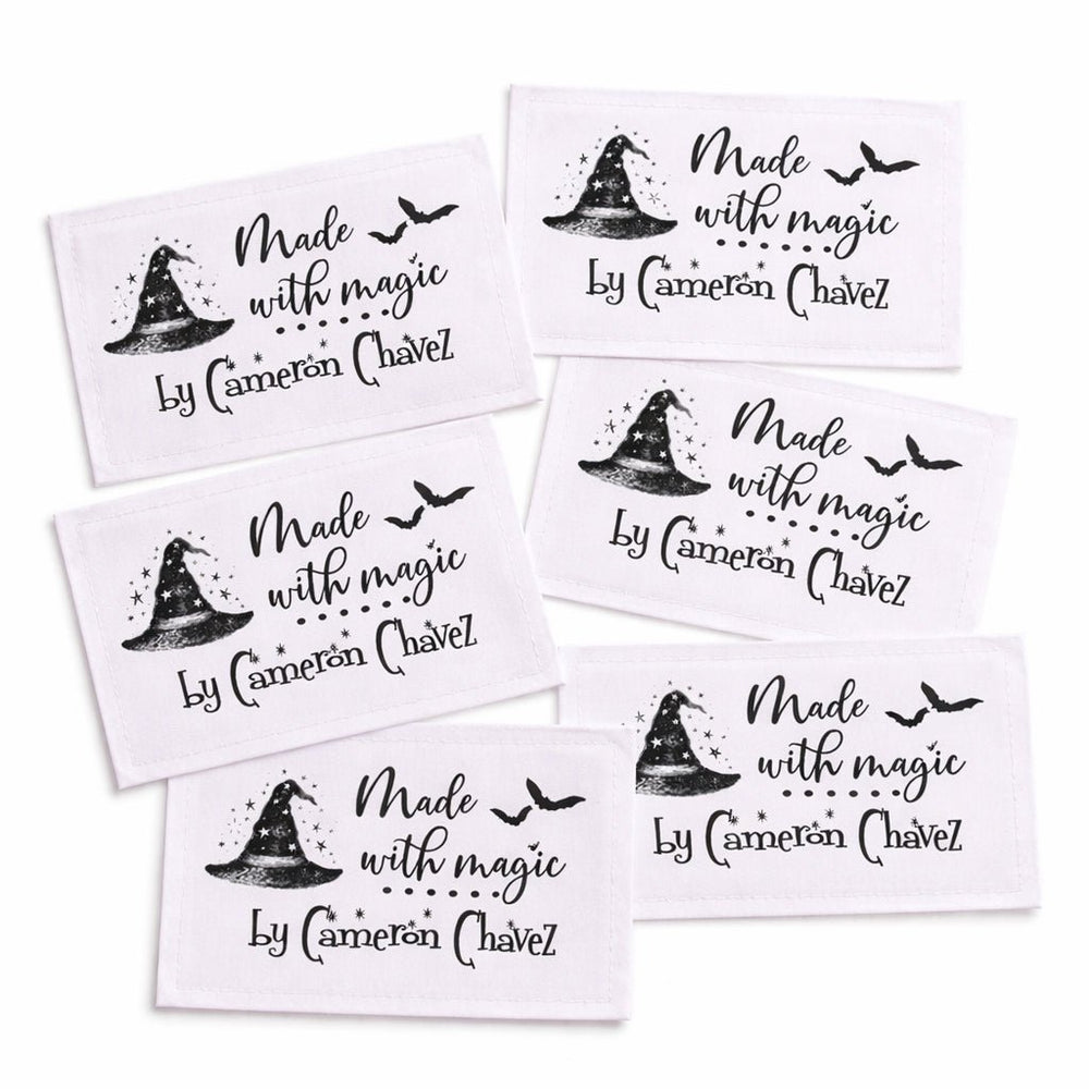 Made with Magic Modern Halloween Quilt Labels featuring a distressed Witch Hat - Jammin Threads