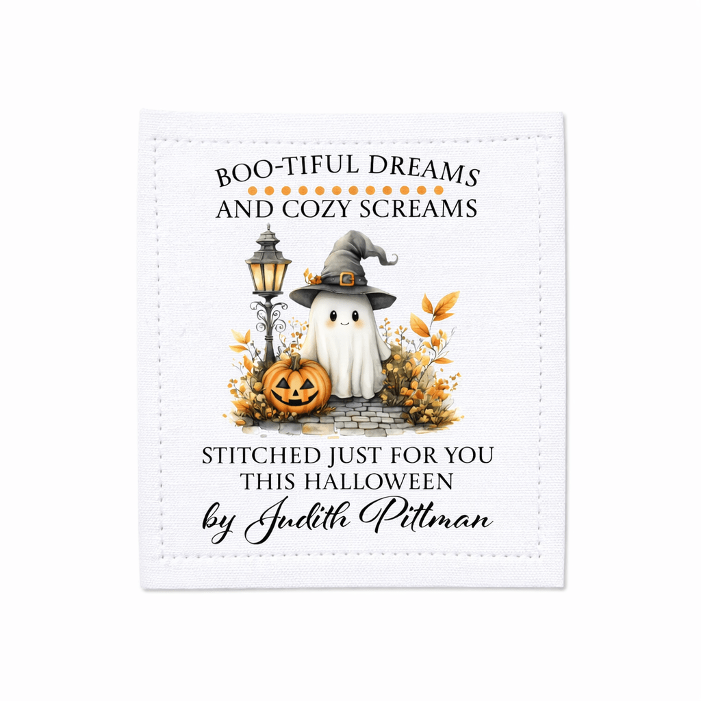 Personalized Halloween Quilt Labels – Set of 5 (3" x 2.25") - Jammin Threads