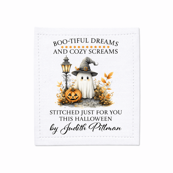 Personalized Halloween Quilt Labels – Set of 5 (3" x 2.25") - Jammin Threads
