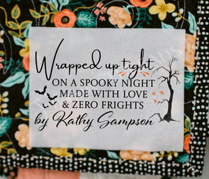 Personalized Halloween Quilt Labels – Sheet of 6 (2.75" x 1.75") - Jammin Threads