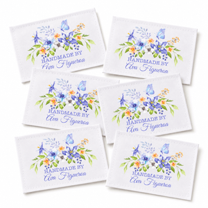 Personalized Handmade By Quilt Label with Flowers and Butterfly – Custom Quilt Label with Maker Name - Jammin Threads