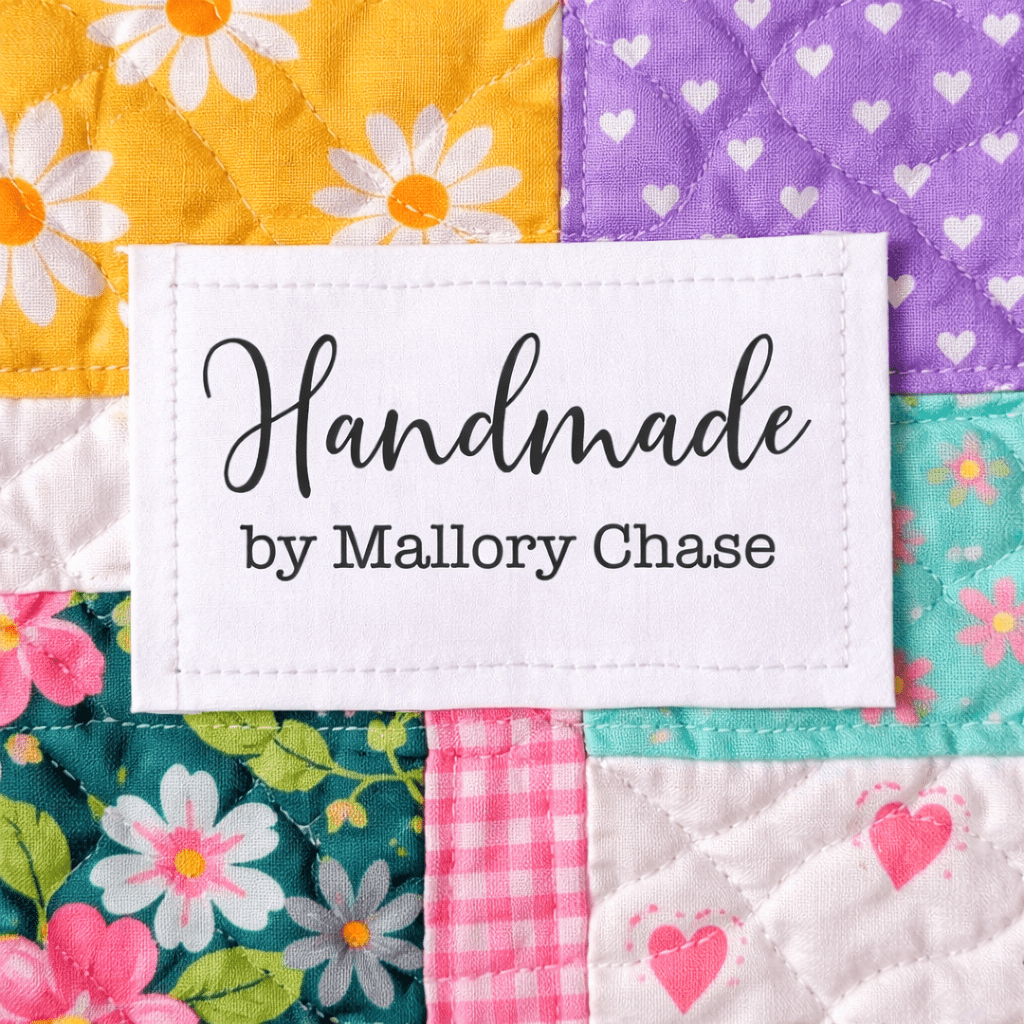 Personalized “Handmade By” Quilt Labels – Custom Quilt Maker Name Labels – Sew - On Fabric Quilt Tags – 2.75 x 1.25 - Jammin Threads