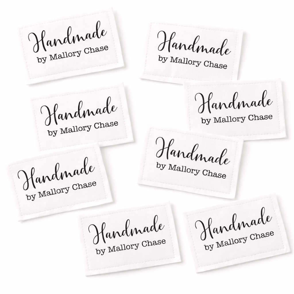 Personalized “Handmade By” Quilt Labels – Custom Quilt Maker Name Labels – Sew - On Fabric Quilt Tags – 2.75 x 1.25 - Jammin Threads