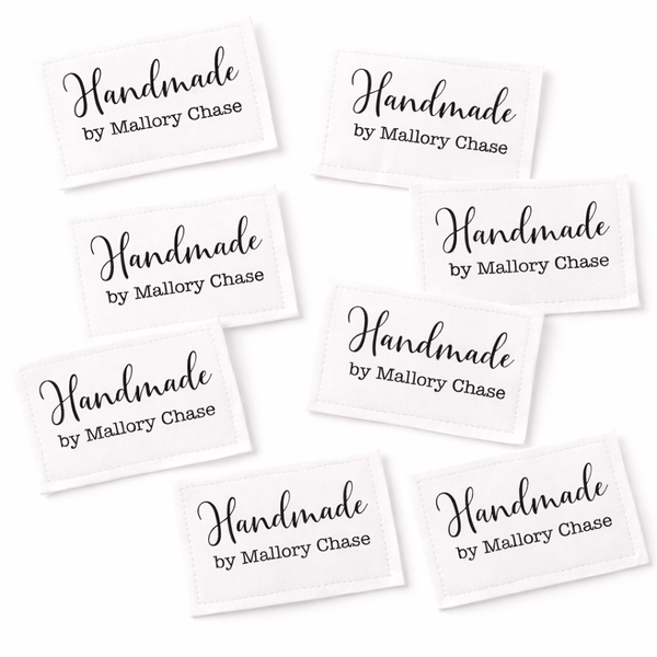 Personalized “Handmade By” Quilt Labels – Custom Quilt Maker Name Labels – Sew - On Fabric Quilt Tags – 2.75 x 1.25 - Jammin Threads