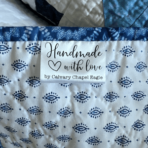 Personalized Handmade With Love Satin Quilt Tags – Custom Sewing Labels with Maker Name - Jammin Threads