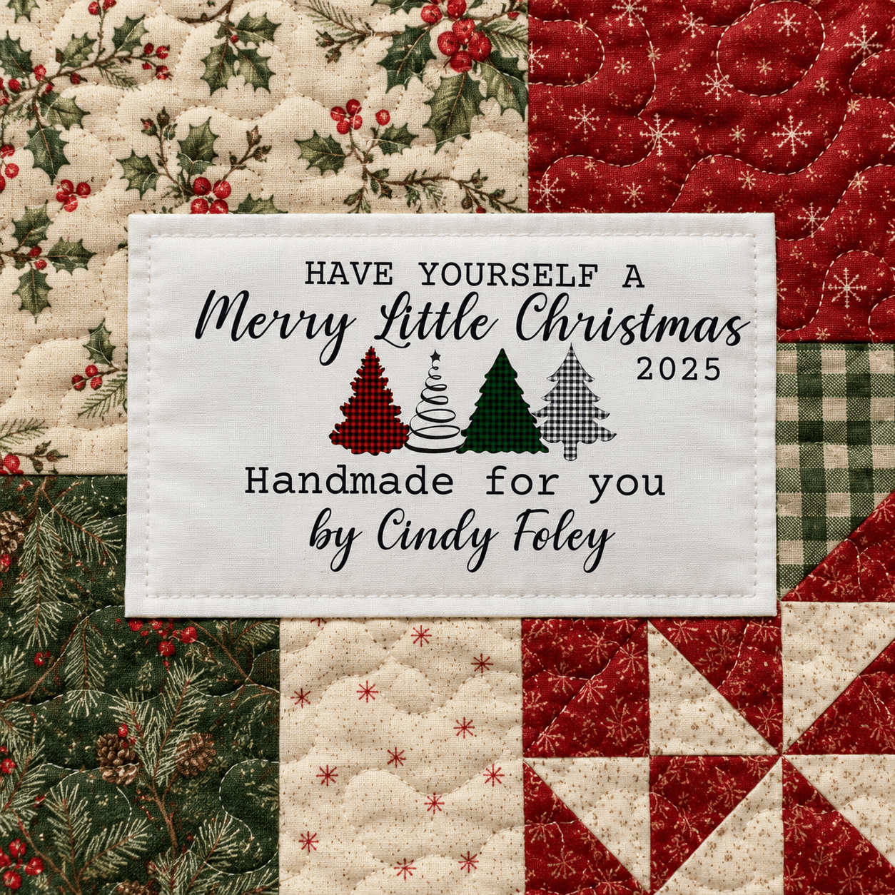 Personalized “Have Yourself a Merry Little Christmas” Quilt Labels - Jammin Threads