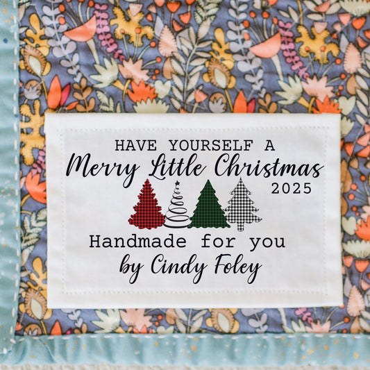 🎄 Personalized “Have Yourself a Merry Little Christmas” Quilt Labels – 8 per Sheet - Jammin Threads