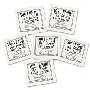 Personalized Jeremiah 29:11 Quilt Label – “For I Know the Plans I Have for You” Bible Verse - Jammin Threads
