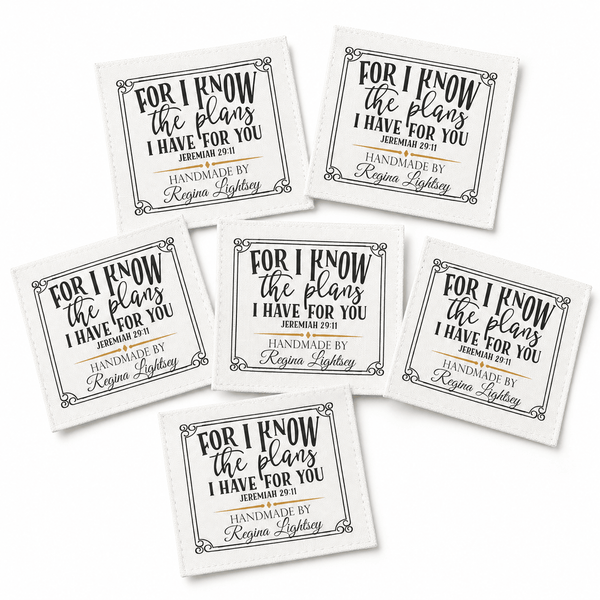 Personalized Jeremiah 29:11 Quilt Label – “For I Know the Plans I Have for You” Bible Verse - Jammin Threads