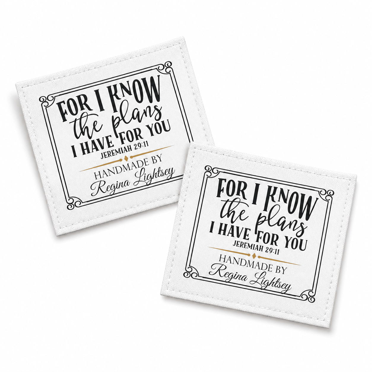 Personalized Jeremiah 29:11 Quilt Label – “For I Know the Plans I Have for You” Bible Verse - Jammin Threads