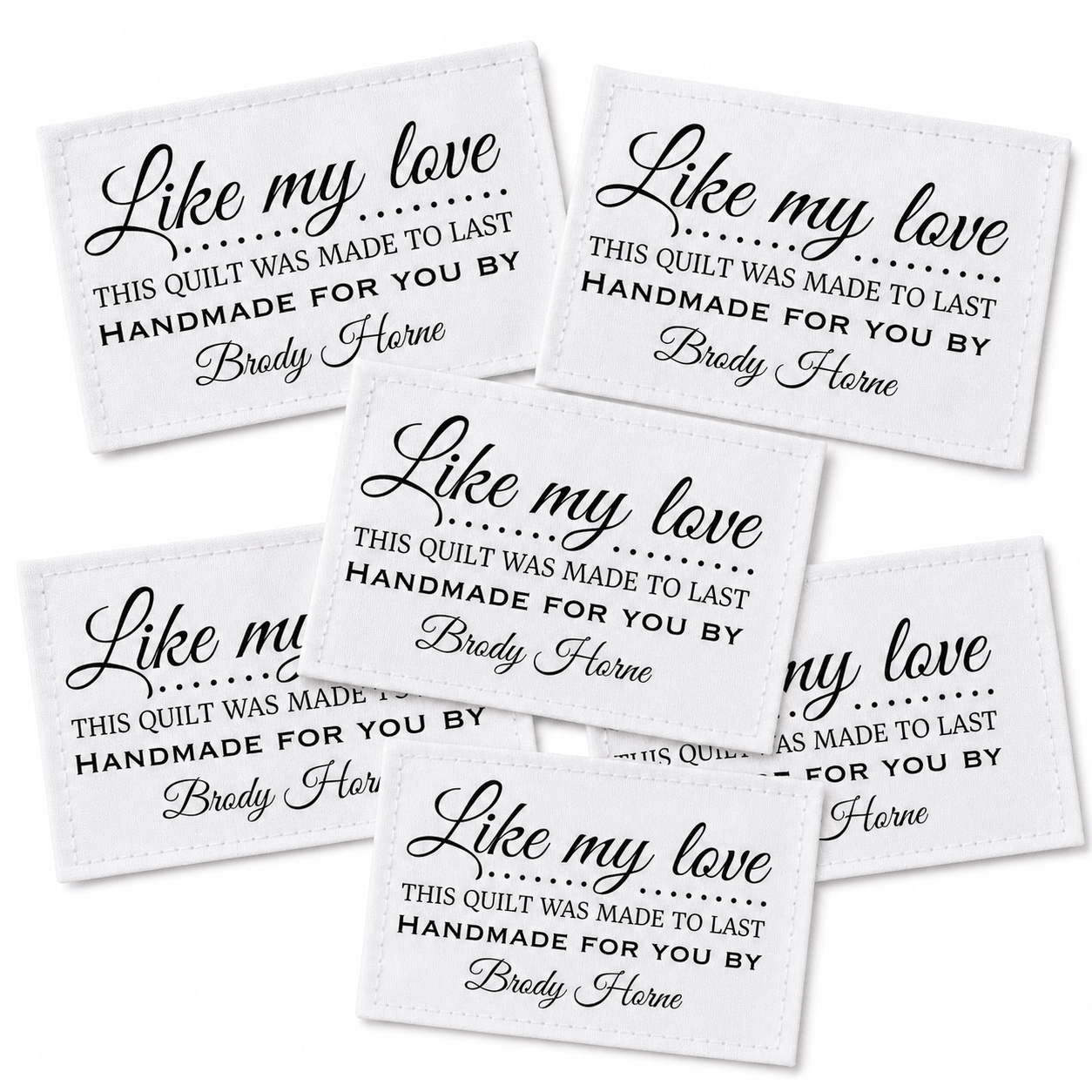 Personalized Love Quilt Label | Like My Love This Quilt Was Made to Last Custom Quilt Tag - Jammin Threads