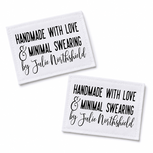 Personalized Made with Love and Minimal Swearing Quilt Label, Funny Custom Maker Name Quilt Tag - Jammin Threads